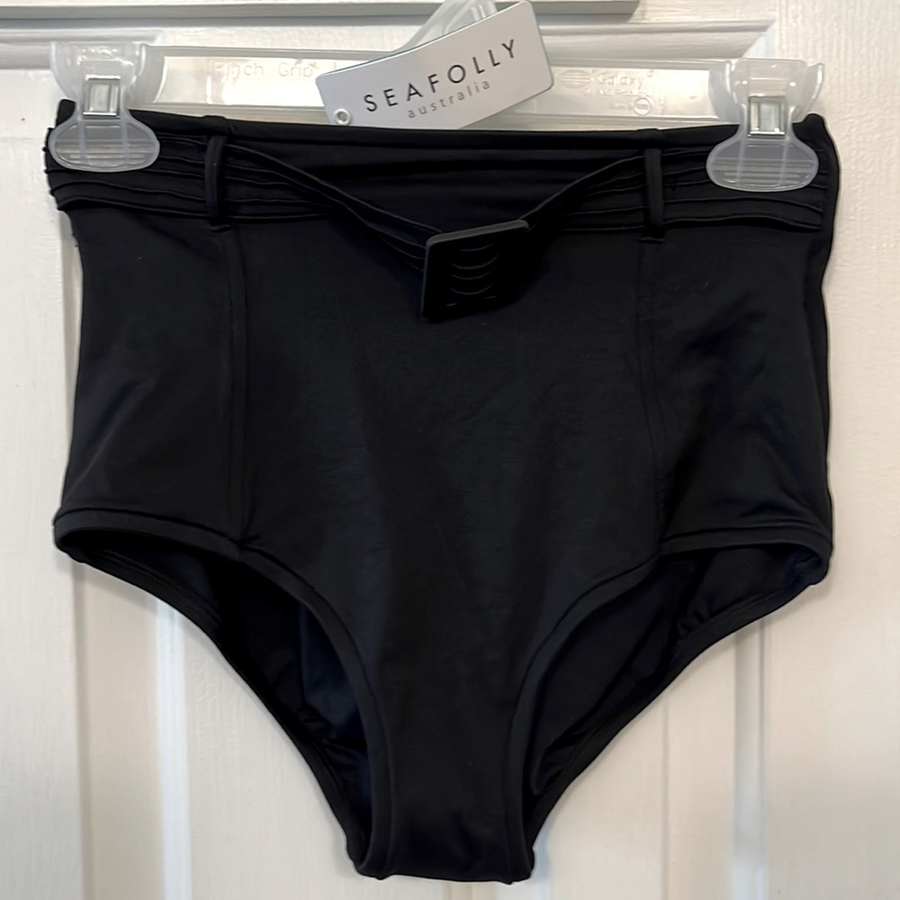 Seafolly Bikini bottom high waist pant black US size 6